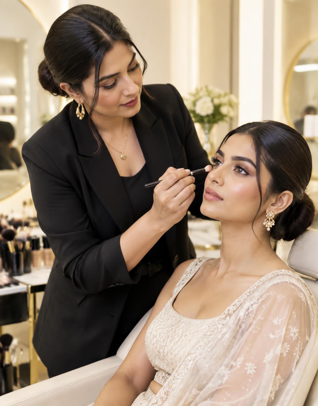 A Zeven Academy instructor training a beauty student